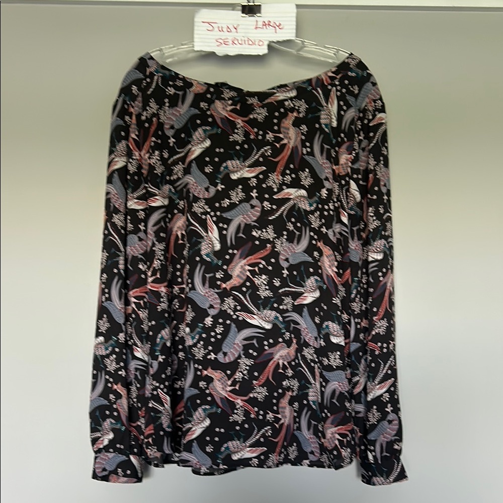 LOFT Black floral blouse